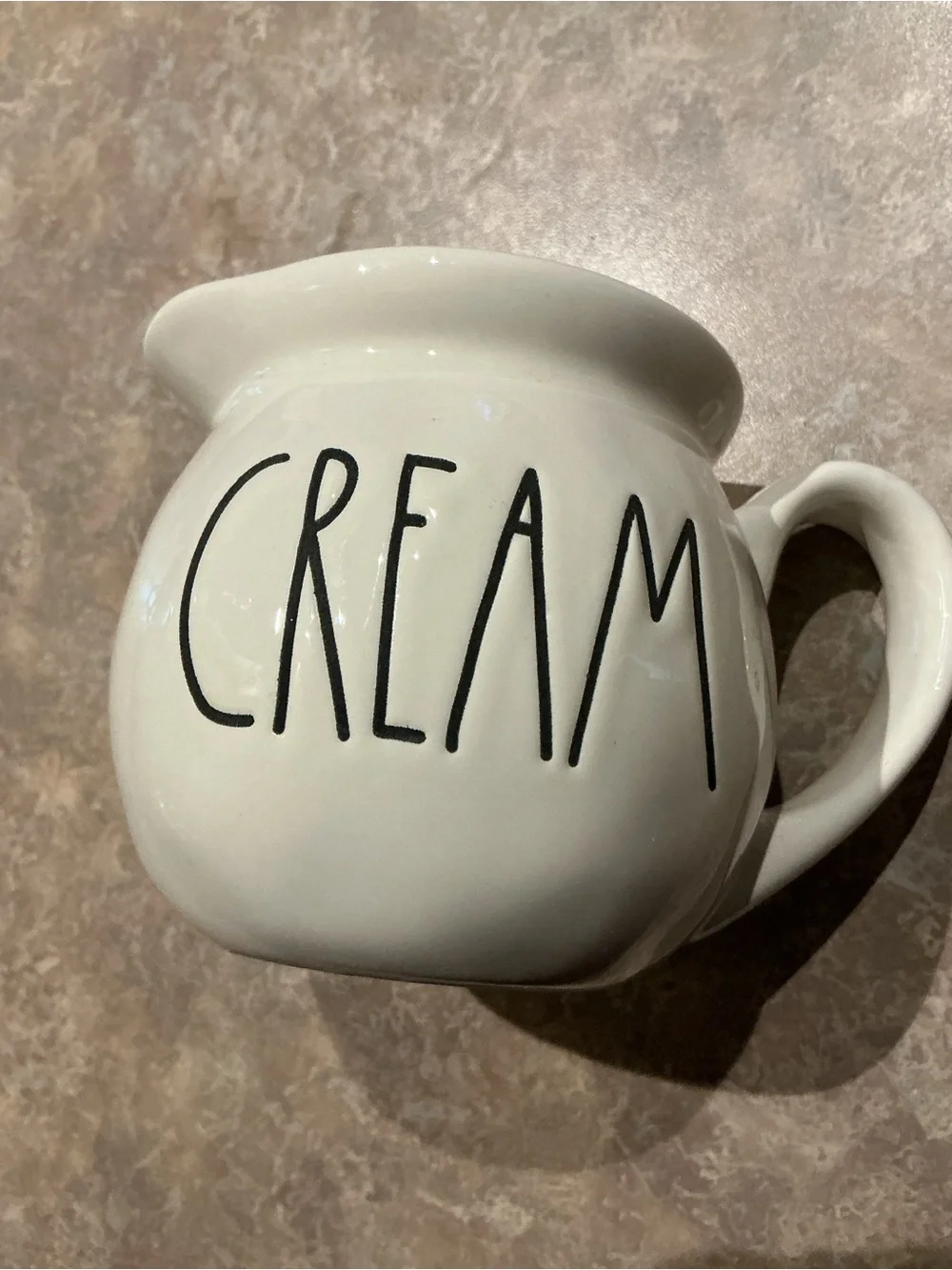 Rae Dunn 'CREAM' Ceramic Creamer - Off-White with Black Lettering